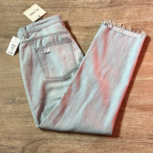 DL1961 Mara Ripped Straight Ankle High- Rise Instasculpt Straight Jeans in Ross - Picture 12 of 16